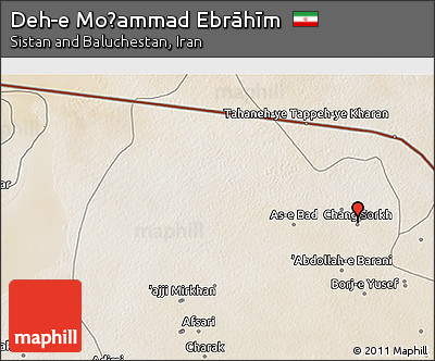 Satellite 3D Map of Deh-e Moḩammad Ebrāhīm