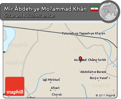Shaded Relief 3D Map of Mīr Ābdeh-ye Moḩammad Khān