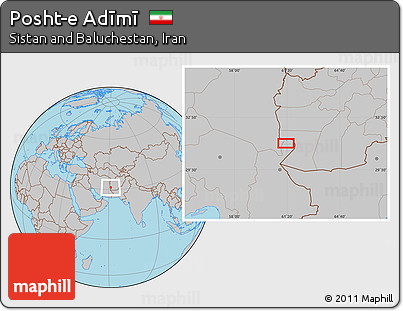 Gray Location Map of Posht-e Adīmī