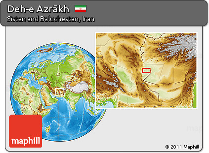 Physical Location Map of Deh-e Azrākh