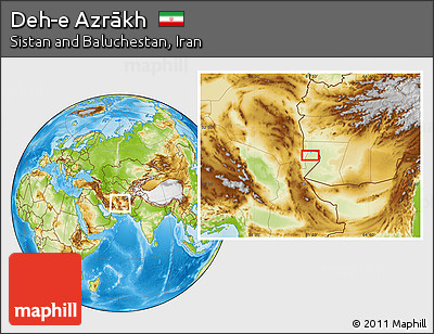 Physical Location Map of Deh-e Azrākh