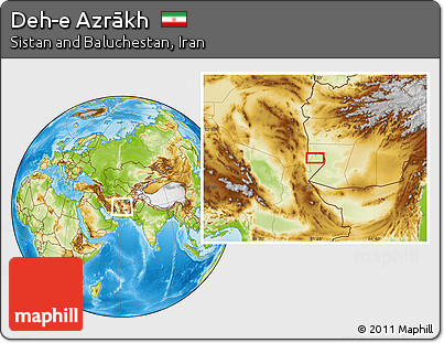 Physical Location Map of Deh-e Azrākh