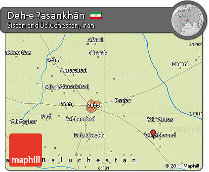 Physical Map of Deh-e Ḩasankhān