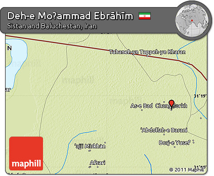 Physical Map of Deh-e Moḩammad Ebrāhīm