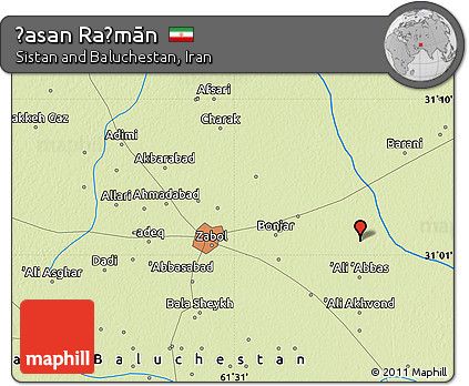 Physical Map of Ḩasan Raḩmān
