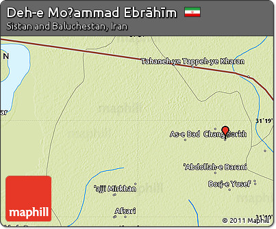 Physical Map of Deh-e Moḩammad Ebrāhīm