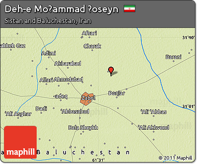 Physical Map of Deh-e Moḩammad Ḩoseyn