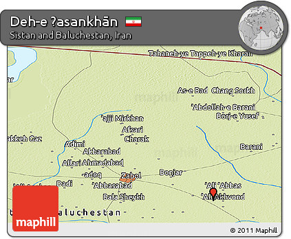 Physical Panoramic Map of Deh-e Ḩasankhān