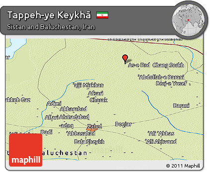 Physical Panoramic Map of Tappeh-ye Keykhā