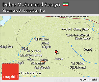 Physical Panoramic Map of Deh-e Moḩammad Ḩoseyn