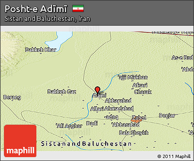 Physical Panoramic Map of Posht-e Adīmī