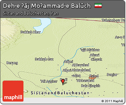 Physical Panoramic Map of Deh-e Ḩāj Moḩammad-e Balūch