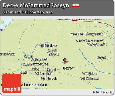 Physical Panoramic Map of Deh-e Moḩammad Ḩoseyn