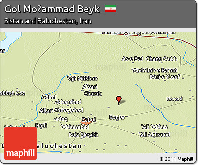 Physical Panoramic Map of Gol Moḩammad Beyk