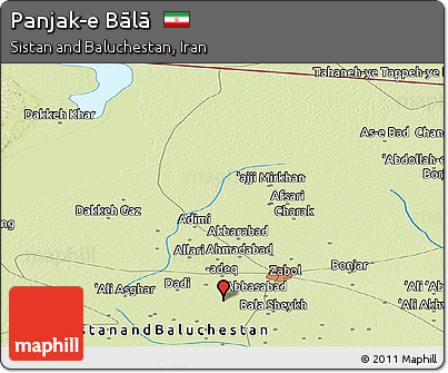 Physical Panoramic Map of Panjak-e Bālā