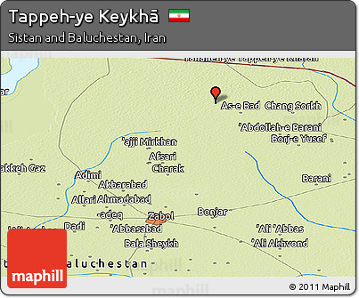 Physical Panoramic Map of Tappeh-ye Keykhā