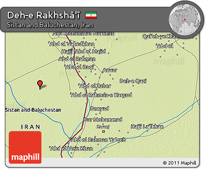 Physical 3D Map of Deh-e Rakhshā'ī