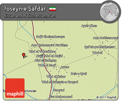 Physical 3D Map of Ḩoseyn-e Şafdar