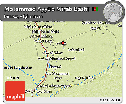 Physical 3D Map of Moḩammad Ayyūb Mīrāb Bāshī