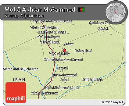 Physical 3D Map of Mollā Akhtar Moḩammad