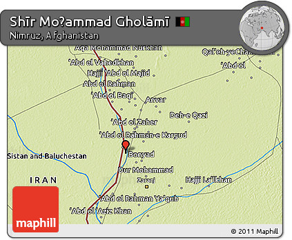 Physical 3D Map of Shīr Moḩammad Gholāmī