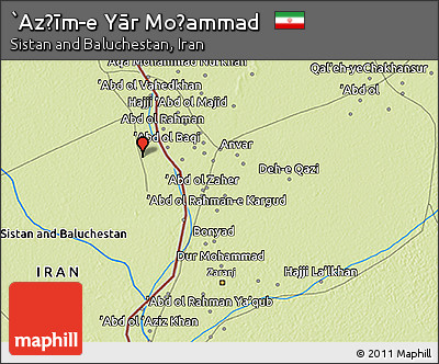 Physical 3D Map of `Az̧īm-e Yār Moḩammad