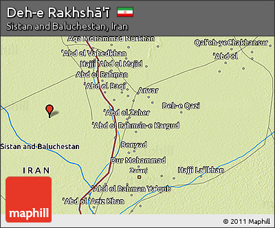 Physical 3D Map of Deh-e Rakhshā'ī