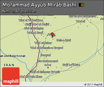 Physical 3D Map of Moḩammad Ayyūb Mīrāb Bāshī