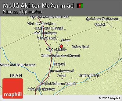 Physical 3D Map of Mollā Akhtar Moḩammad