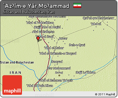 Physical 3D Map of `Az̧īm-e Yār Moḩammad