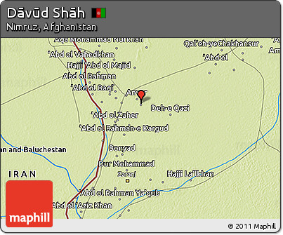 Physical 3D Map of Dāvūd Shāh