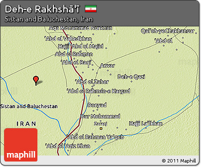 Physical 3D Map of Deh-e Rakhshā'ī