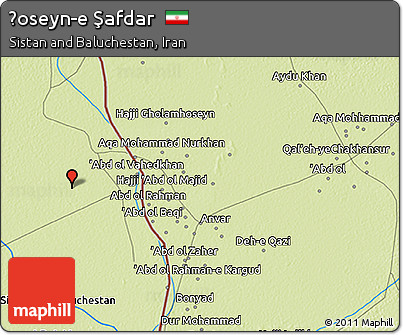 Physical 3D Map of Ḩoseyn-e Şafdar