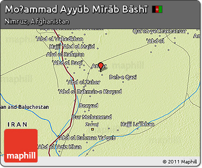 Physical 3D Map of Moḩammad Ayyūb Mīrāb Bāshī