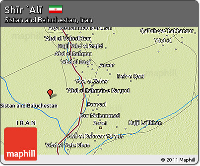 Physical 3D Map of Shīr `Alī