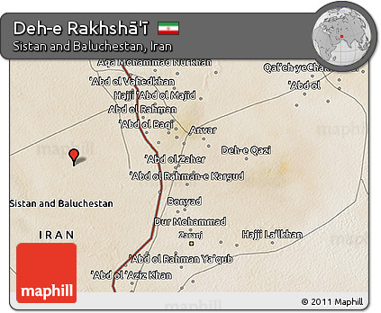 Satellite 3D Map of Deh-e Rakhshā'ī