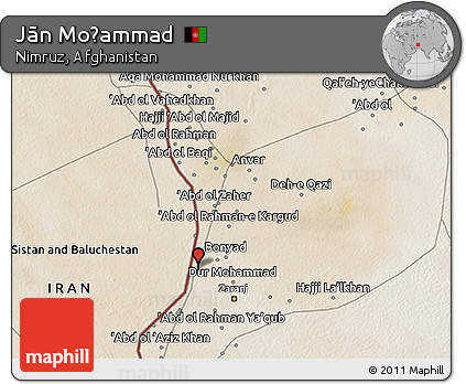 Satellite 3D Map of Jān Moḩammad