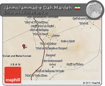 Satellite 3D Map of Jānmoḩammad-e Dah Mardeh