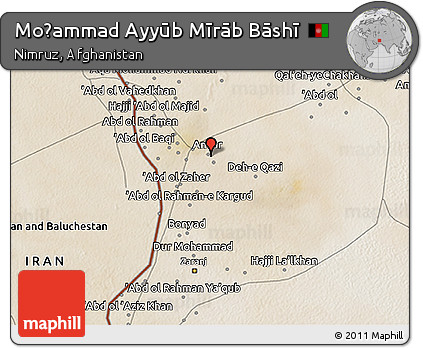 Satellite 3D Map of Moḩammad Ayyūb Mīrāb Bāshī