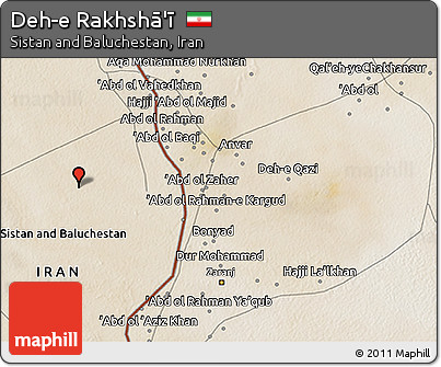 Satellite 3D Map of Deh-e Rakhshā'ī