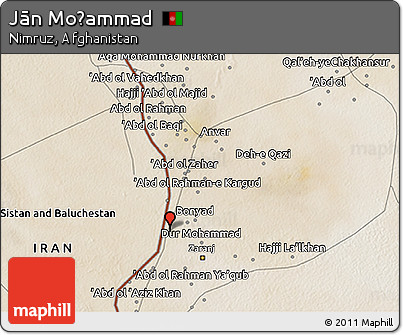 Satellite 3D Map of Jān Moḩammad