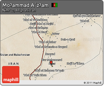 Satellite 3D Map of Moḩammad A`z̧am
