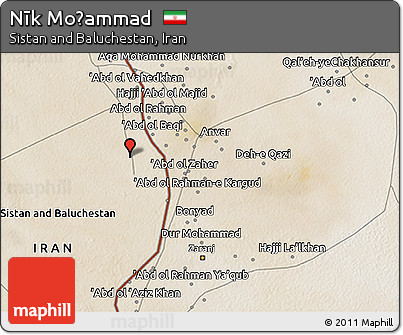 Satellite 3D Map of Nīk Moḩammad