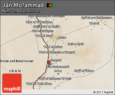Satellite 3D Map of Jān Moḩammad