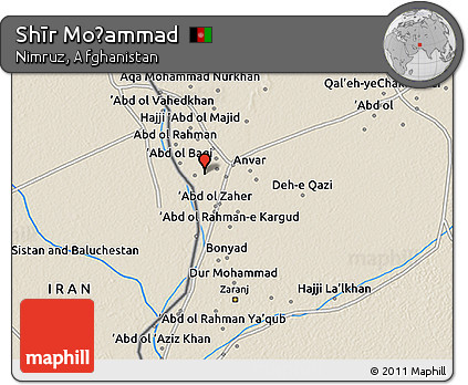 Shaded Relief 3D Map of Shīr Moḩammad