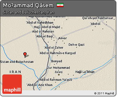 Shaded Relief 3D Map of Moḩammad Qāsem