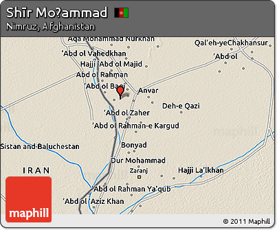 Shaded Relief 3D Map of Shīr Moḩammad