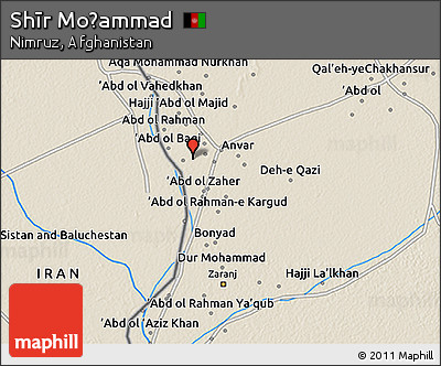 Shaded Relief 3D Map of Shīr Moḩammad
