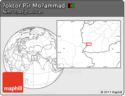 Blank Location Map of Ḏoktor Pīr Moḩammad