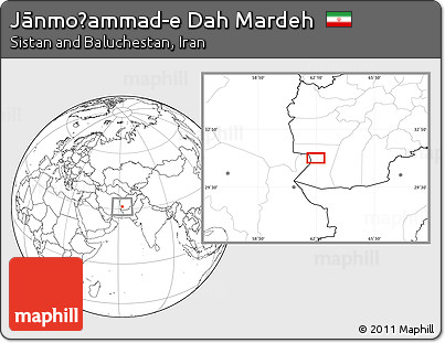 Blank Location Map of Jānmoḩammad-e Dah Mardeh